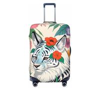 CNTDBU Funda elástica para maleta, diseño de tigre blanco, protector de equipaje elástico para viajes, resistente a los arañazos, se adapta a la mayoría de maletas, Black, S, bohemio