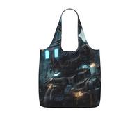 CNTDBU Future Robot Packaway - Bolsa plegable ligera y reutilizable para comestibles, mochila de viaje de 25 litros con cordón para el trabajo y el gimnasio