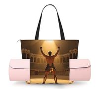 CNTDBU Gladiator Victory Pose - Bolsa de yoga para mujer, bolsa de gimnasio grande con soporte para esterilla de yoga, bolsa de hombro ligera para entrenamiento, viajes, playa