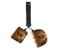 CNTDBU Gladiator Victory Pose - Cartera con llavero para mujer, bolsa de muñeca pequeña para llaves, tarjetas, paquete de 2 bolsas con cremallera para correr, gimnasio, viajes, deportes al aire libre