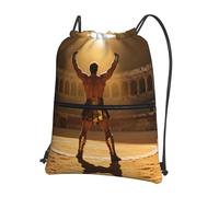 CNTDBU Gladiator Victory Pose - Mochila con cordón y cremallera, impermeable, ligera, para deportes de gimnasio, bolsa ajustable para viajes, senderismo