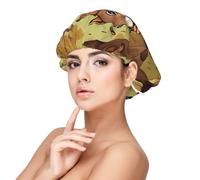 CNTDBU Gorro de dormir de satén de ardilla que come nueces para mujer, gorro de dormir de seda suave de doble capa, protección ajustable para el cabello, gorra de noche para cabello largo natural