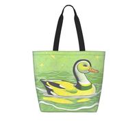 CNTDBU Green Duck Tyvek - Bolsa de compras reutilizable, ligera, plegable, de papel, impermeable, duradera, respetuosa con el medio ambiente, para compras, trabajo, viajes