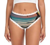 CNTDBU Hamaca de playa para mujer, ropa interior de bikini de encaje negro, ropa interior elástica suave y de talle bajo, sin costuras, transpirable, hipster para uso diario, blanco, L