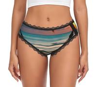 CNTDBU Hamaca de playa para mujer, ropa interior de bikini de encaje negro, ropa interior elástica suave y de talle bajo, sin costuras, transpirable, hipster para uso diario, Negro, XXL