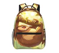 CNTDBU Happy Sloth - Mochila ligera e informal para adultos, mochila de viaje de gran capacidad con correas acolchadas, bolsa de viaje resistente al agua