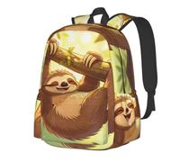 CNTDBU Happy Sloth - Mochila ligera e informal para adultos, mochila de viaje de gran capacidad con correas acolchadas, bolsa de viaje resistente al agua