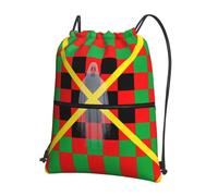 CNTDBU Hermann - Mochila con cordón de color cuadrícula con cremallera, impermeable, ligera, para deportes de gimnasio, bolsa de cincha ajustable para viajes y senderismo