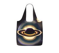 CNTDBU Hermosa bolsa de compras Saturn Packaway - Bolsa plegable ligera y reutilizable para comestibles, mochila de viaje de 25 litros con cordón para el trabajo y el gimnasio