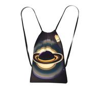 CNTDBU Hermosa mochila Saturn plegable con cordón, bolsa de compras ligera y reutilizable para viajes, mochila compacta de bolsillo para acampar y gimnasio