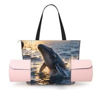 CNTDBU Humpback Whale - Bolsa de yoga para mujer, bolsa de gimnasio grande con soporte para esterilla de yoga, bolsa de hombro ligera para entrenamiento, viajes, playa