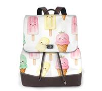 CNTDBU Ice Cream Paradise - Mochila de piel sintética suave para mujer, para viajes, trabajo, ligera, casual, para laptop