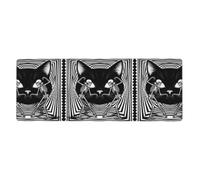 CNTDBU Illusion Painting - Alfombrilla de escritorio extra grande de 11.8 x 31.5 pulgadas, alfombrilla antideslizante para mouse para juegos con borde cosido, almohadilla impermeable para teclado para