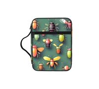 CNTDBU Insect Atlas - Bolsa de estudio bíblico con asas, organizador resistente al agua para viajes a la iglesia, soporte para bolígrafo, tableta, bolsillo para diario