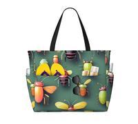 CNTDBU Insect Atlas - Bolsa de viaje de playa de gran capacidad, impermeable, con 7 bolsillos, bolsa de gran tamaño para gimnasio, camping, ligera y plegable