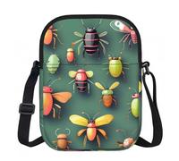 CNTDBU Insect Atlas - Bolso cruzado pequeño con cremallera para mujer, impermeable, casual, para viajes, cartera de teléfono