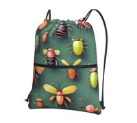 CNTDBU Insect Atlas - Mochila con cordón y cremallera, impermeable, ligera, para deportes de gimnasio, bolsa de cincha ajustable para viajes y senderismo