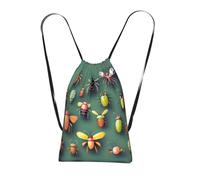 CNTDBU Insect Atlas - Mochila plegable con cordón, bolsa de compras ligera y reutilizable para viajes, mochila compacta con bolsillo para acampar y gimnasio
