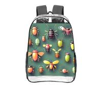 CNTDBU Insect Atlas - Mochila transparente de 16 pulgadas, bolsa de PVC transparente aprobada para estadios, bolsillo frontal con estampado personalizado, mochila ligera de viaje, unisex