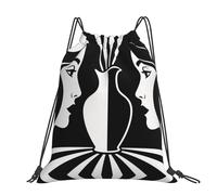 CNTDBU Jarrón Illusion - Mochila grande impermeable y ligera para deportes de gimnasio, mochila casual con cordón para viajes, senderismo