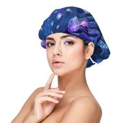 CNTDBU Jellyfish Palace - Gorro de dormir de satén para mujer, doble capa de seda suave, protección ajustable para el cabello, gorra de noche para cabello largo natural rizado