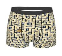 CNTDBU Labyrinth Treasure Map - Calzoncillos tipo bóxer para hombre con bolsa de contorno, ropa interior elástica suave, transpirable, atlético, cintura sin etiquetas, Negro, XXL