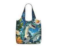 CNTDBU Lindo bolso de la compra de dinosaurios, ligero, reutilizable, plegable, para comestibles, mochila de viaje de 25 litros con cordón para el trabajo y el gimnasio