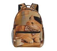 CNTDBU Literary Cat - Mochila ligera e informal para adultos, mochila de viaje de gran capacidad con correas acolchadas, bolsa de viaje resistente al agua
