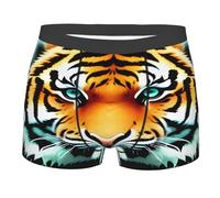 CNTDBU Little Fat Tiger Head - Calzoncillos tipo bóxer para hombre con bolsa de contorno, ropa interior elástica suave y transpirable, cintura sin etiquetas, Negro, L