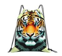 CNTDBU Little Fat Tiger Head - Mochila grande impermeable y ligera para deportes de gimnasio, mochila casual con cordón para viajes, senderismo