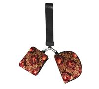 CNTDBU Llavero de pulsera con diseño de granadas y flores para mujer, bolso de muñeca pequeño para llaves, tarjetas, paquete de 2 bolsas con cremallera para correr, gimnasio, viajes, deportes al aire