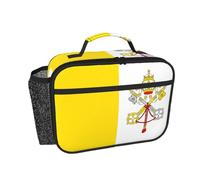 CNTDBU Lonchera térmica con la bandera del Vaticano para hombres y mujeres, bolsa térmica para el trabajo, oficina, lonchera a prueba de fugas con bolsillo de malla para alimentos