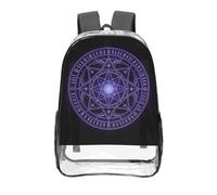CNTDBU Magic Circle - Mochila transparente de 16 pulgadas, resistente, aprobada por estadios, PVC, parte inferior reforzada, mochila de viaje, unisex