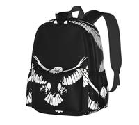 CNTDBU Mochila casual ligera de águila negra y blanca para adultos, mochila de viaje de gran capacidad con correas acolchadas, bolsa de viaje resistente al agua