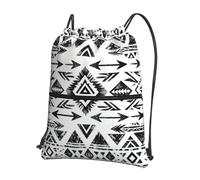 CNTDBU Mochila con cordón con estampado de flecha tribal con cremallera, impermeable, ligera, para deportes de gimnasio, bolsa ajustable para viajes, senderismo