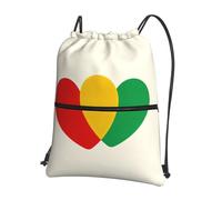 CNTDBU Mochila con cordón de corazón con bandera de Italia con cremallera, impermeable, ligera, para deportes de gimnasio, bolsa de cincha ajustable para viajes y senderismo