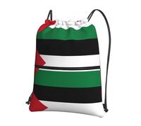 CNTDBU Mochila con cordón y cremallera de la bandera del Estado de Palestina, impermeable, ligera, para deportes de gimnasio, bolsa de cincha ajustable para viajes y senderismo
