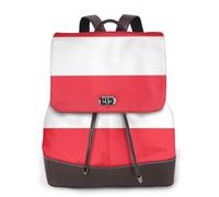 CNTDBU Mochila de piel sintética suave con bandera austriaca para mujer, para viajes, trabajo, ligera, casual, para laptop