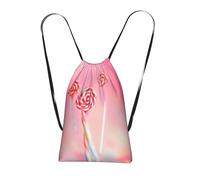 CNTDBU Mochila de piruleta colorida plegable con cordón, bolsa de compras ligera y reutilizable para viajes, mochila compacta con bolsillo para acampar y gimnasio