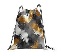 CNTDBU Mochila grande con diseño abstracto de pintura de tinta, impermeable, ligera, para gimnasio, deportes, mochila casual con cordón para viajes, senderismo