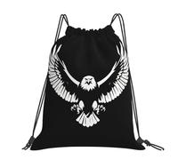 CNTDBU Mochila grande con diseño de águila blanca y negra, impermeable, ligera, para deportes de gimnasio, mochila casual con cordón para viajes, senderismo