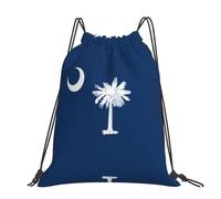 CNTDBU Mochila grande con diseño de bandera de Carolina del Sur, impermeable, ligera, para deportes de gimnasio, mochila casual con cordón para viajes, senderismo