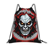 CNTDBU Mochila grande con diseño de fantasma malvado rojo y negro, impermeable, ligera, para deportes de gimnasio, mochila casual con cordón para viajes, senderismo