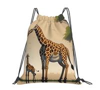 CNTDBU Mochila grande con diseño de jirafa para madre e hijo, impermeable, ligera, para deportes de gimnasio, mochila casual con cordón para viajes, senderismo