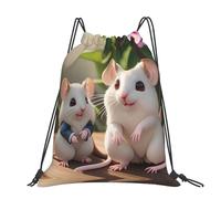 CNTDBU Mochila grande con diseño de ratas para madre e hijo, impermeable, ligera, para gimnasio, deportes, mochila casual con cordón para viajes, senderismo