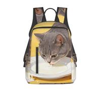 CNTDBU Mochila ligera e informal con platillo de leche para gatos, gran capacidad