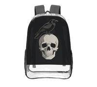 CNTDBU Mochila plana transparente de 16 pulgadas, resistente, aprobada por estadios, PVC, parte inferior reforzada, mochila de viaje, unisex