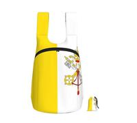 CNTDBU Mochila plegable con bandera del Vaticano de 16 l, ligera, plegable, para viajes, mochila de senderismo impermeable con cremallera para hombres y mujeres