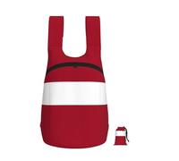 CNTDBU Mochila plegable con diseño de bandera de Letonia de 16 l, ligera, plegable, para viajes, mochila de senderismo impermeable con cremallera para hombres y mujeres