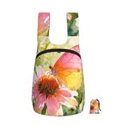 CNTDBU Mochila plegable con diseño de mariposas y flores silvestres de 16 l, ligera, plegable, para viajes, mochila de senderismo impermeable con cremallera para hombres y mujeres